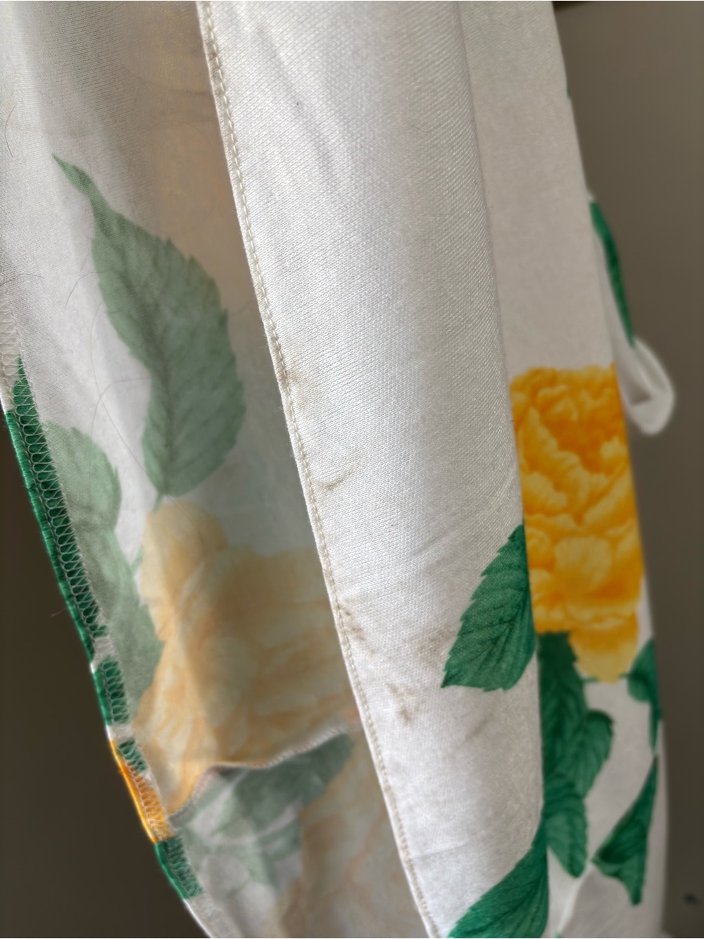 J. Ellis Vintage White Maxi Dress with Yellow Floral Print and Belt Size 10 - Picture 10 of 14